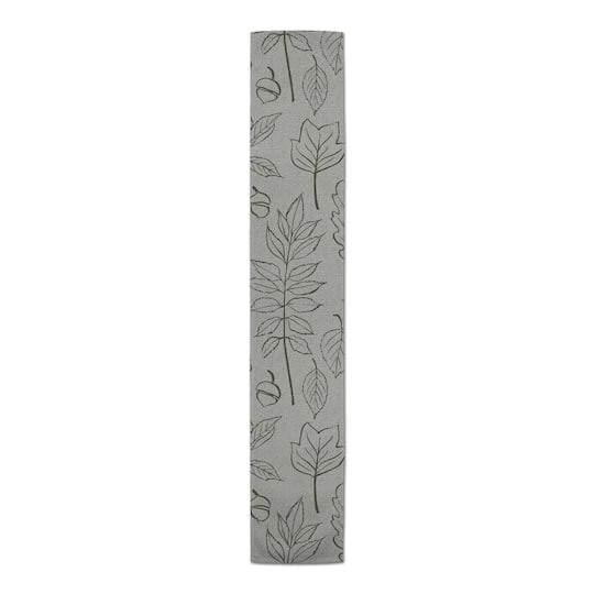 72'' Green Leaf Pattern Cotton Twill Runner